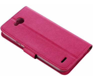 Luxe Lederen Bookcase hoesje voor de LG X Power 2 - Roze (LG X Power 2) Roze