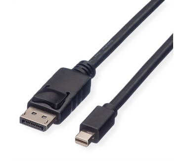 Roline DisplayPort kabel, DP Male - Mini DP Male, TPE, zwart, 2 m