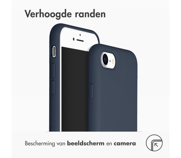 Accezz Liquid Silicone Backcover iPhone SE (2022 / 2020) / 8 / 7 - Blauw (iPhone SE (2022), iPhone SE (2020), iPhone 8, iPho) Blauw