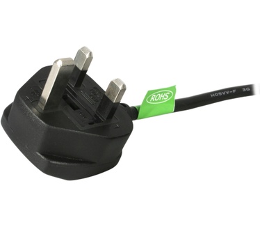 Startech.com 1m UK Computer Stroomkabel, BS 1363 naar C13, 18AWG, 10A 250V, Zwart, AC Vervangkabel, Kettle Lead / UK Voedingskabel voor PC en Netwerk Apparatuur, TV/Monitor Voedingskabel