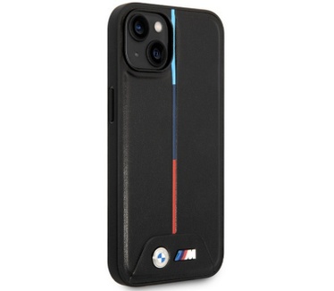 BMW M Tricolor Back Case voor Apple iPhone 15 (6.1") - Zwart Zwart