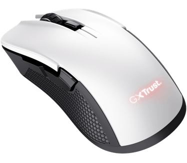 Trust Gaming GXT 923W Ybar Oplaadbare Draadloze Gamingmuis, 200-7200 DPI, Lagere Latentie 2.4GHz, 50 Uren Batterijduur, 69% Gerecycled Plastic, Gaming Mouse RGB voor Laptop, PC, Windows – Wit