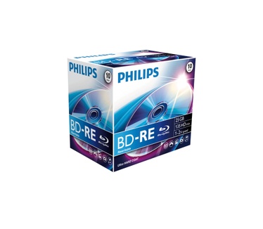 Philips BD-RE 25GB 2x 10 stuks (Jewelcase)