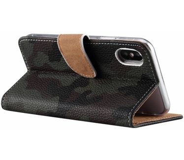 Leger Camouflage print lederen Bookcase hoesje voor de Apple iPhone XS (Apple iPhone XS)