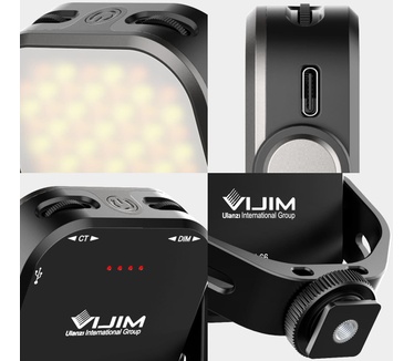 Vijim VL66 draaibare LED-videolamp met instelbare kleurtemperatuur