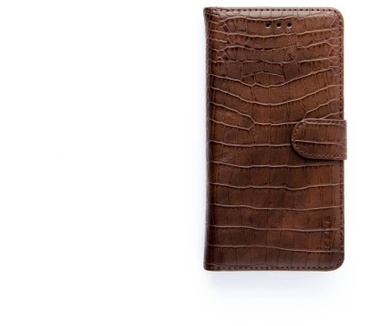 Krokodillen design Lederen Bookcase hoesje voor de Apple iPhone X - Bruin (Apple iPhone X) Bruin