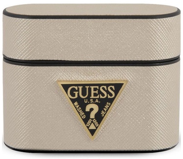 Guess Saffiano PU Leather Case - Apple Airpods Pro - Beige/Goud