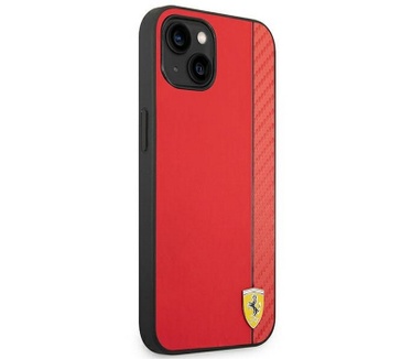 Ferrari Smooth Carbon Back Case - iPhone 14 Plus (6.7") - Rood Rood