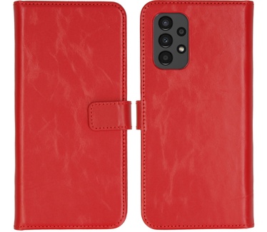 Selencia Echt Lederen Bookcase Samsung Galaxy A13 (4G) - Rood