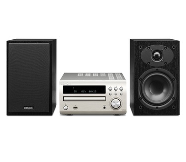 Denon D-M39 Zilver + zwarte speakers