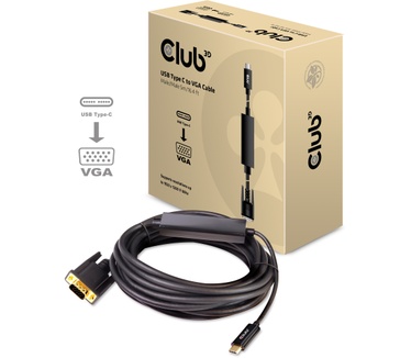 Club 3D USB Type C to VGA Active Cable M/M 5m/