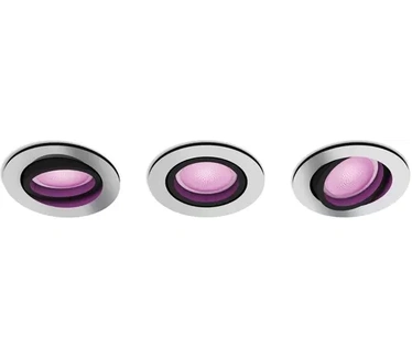 Philips Hue White & Color Ambiance Centura Inbouwspot Rond (3-pack) Aluminium