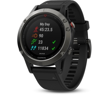 Garmin Fenix 5 (47mm, standaard glas) Grijs (Zwart)