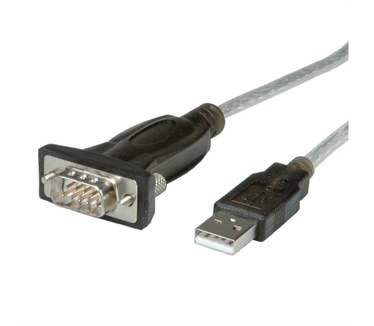 Roline Converter kabel USB - serieel, 1,8 m Grijs