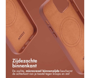 Accezz MagSafe Leather Backcover iPhone 12 (Pro) - Bruin