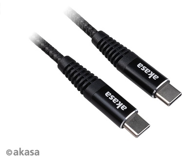 Akasa Type-C to Type-C _PD 100W charging cable Zwart