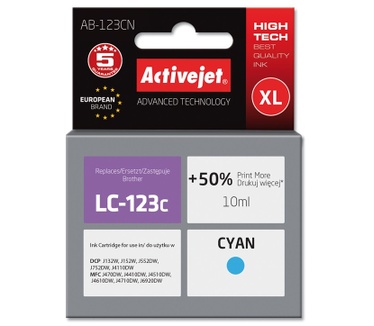 Activejet ink for Brother LC123C/LC121C