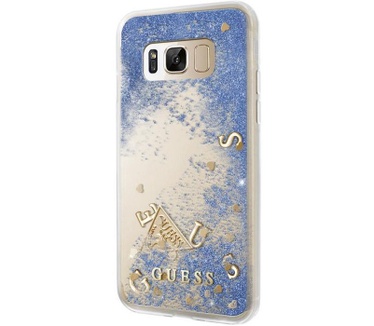 Guess Liquid Glitter HardCase voor Samsung Galaxy S8 Plus - Blauw Blauw