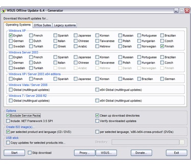 WSUS Offline Update 6.4 screenshot (481 pix)