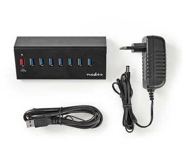 Nedis USB-Hub | 8-Poorts | USB 3.0 met Externe Voeding | QC3.0 Oplaadpoort | 5 Gbps