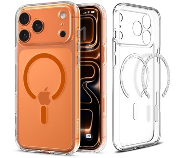 Spigen Ultra Hybrid MagFit Back Cover Apple iPhone 17 Pro Max Transparant Oranje