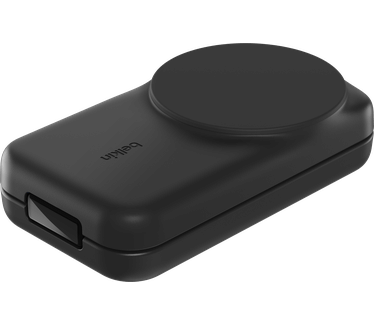 Belkin UltraCharge 3-in-1 magnetische uitklapbare draadloze lader met Qi2 25 W, vierkant model, Zwart
