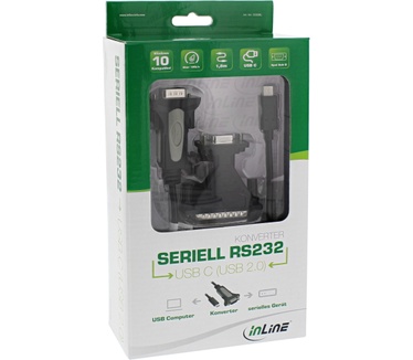 InLine 1.8m, USB-C /9p Sub D Zwart