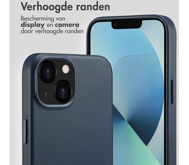 Accezz MagSafe Leather Backcover iPhone 13 - Donkerblauw