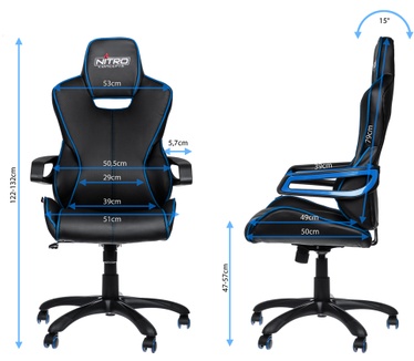 Nitro Concepts E200 Race Gaming Chair Zwart/Blauw