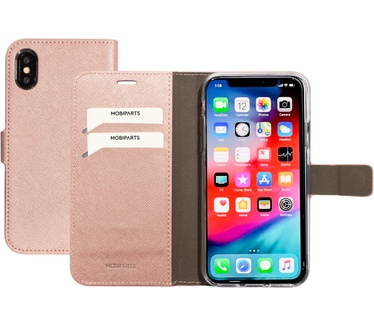 Mobiparts Saffiano Wallet Case Apple iPhone X, iPhone XS Pink
