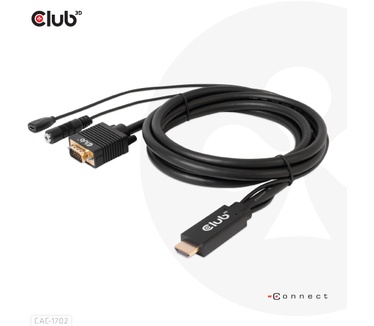 Club 3D HDMI to VGA Cable M/M 2m/6.56ft 28AWG