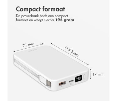 Accezz Powerbank 10.000 mAh with integrated cables
