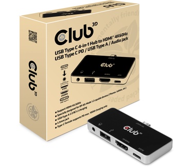 Club 3D USB TYPE C 4-in-1 Hub