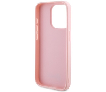 Guess Iridescent Metal Script Back Case iPhone 15 Pro Max - Roze Roze