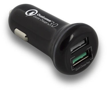 Ewent EW1352 2-Poorts USB Autolader 5A met Quick Charge 3.0