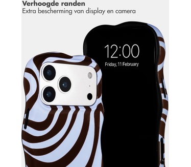 Selencia Vivid Wavy Backcover met MagSafe voor de Apple iPhone 17 Pro Max - Dream Swirl Chocolate
