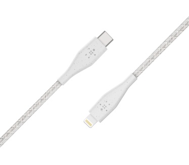 Belkin Boost↑Charge USB-C-kabel met Lightning-connector + leren bandje Wit