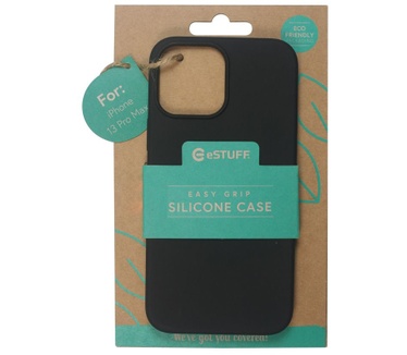 eStuff Black silk-touch silicone case for iPhone 13 Pro Max