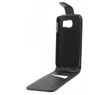 Kees Lederlook Flip Hoesje Samsung Galaxy S6 - Zwart