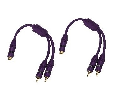 Hama Y-Adapter, 1 RCA (phono) Socket - 2 RCA Plugs, violet