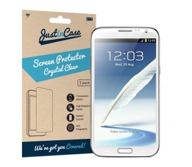 Just in Case Just in Case Screen Protector Samsung Galaxy Note 2 - 3 stuks - Crystal Clear