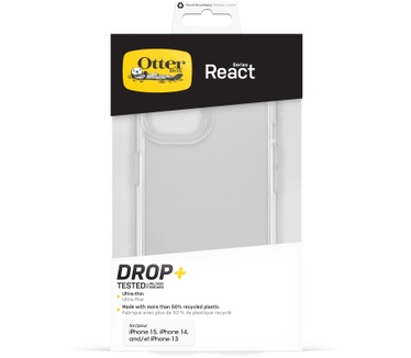 Otterbox React Series voor iPhone 15, Clear (iPhone 15) Transparant