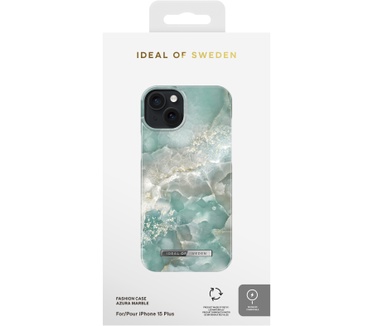 iDeal of Sweden Fashion Backcover MagSafe voor de iPhone 15 Plus - Azura Marble (15 Plus) Blauw