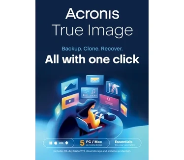 Acronis True Image Essentials, 5 apparaten, 1 jaar