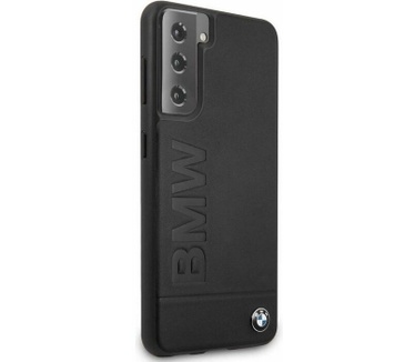 BMW Signature Leather Back Case - Samsung Galaxy S21 - Zwart Zwart