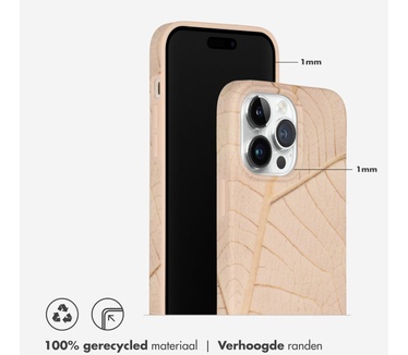 Selencia Aurora Fashion Backcover iPhone 14 Pro Max - Duurzaam hoesje - 100% gerecycled - Earth Leaf Beige