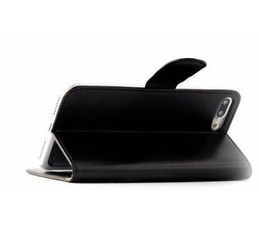 Luxe Lederen Bookcase hoesje voor de Apple iPhone 7 Plus - Zwart (Apple iPhone 7 Plus) Zwart