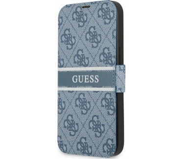 Guess 4G Printed Stripe Book Case - iPhone 13 Mini (5.4") - Blauw Blauw