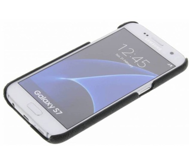 Guess Originele Saffiano Collection Back Cover Hoesje voor de Samsung Galaxy S7 - Zwart  Zwart
