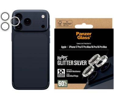 PanzerGlass PanzerGlass® Hoops® Glitter Silver Camera Lens Protector iPhone 17 Pro | iPhone 17 Pro Max | iPhone 16 Pro | 16 Pro Max